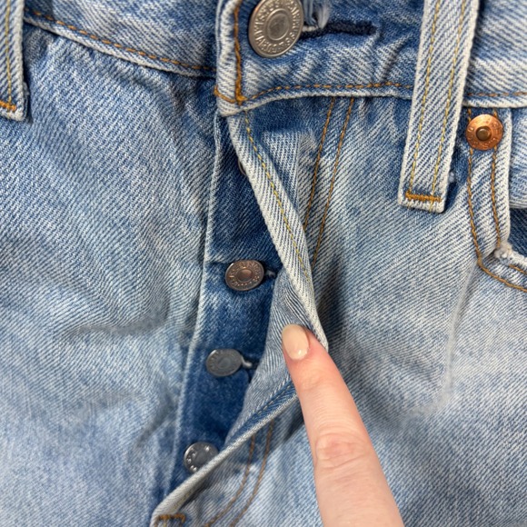 Levi's Jeans Women's 27 Premium Ribcage Split Flare Light Wash Blue Denim Casual - Picture 7 of 10